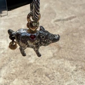 Brighton Arkansas Silver, Red and Gold Pig Charm